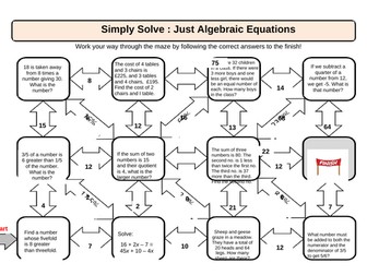 ALGEBRAIC MAZE PUZZLES