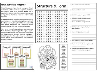 Structure and Form Worksheet (Cover Lesson)