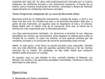 Comprensión lectora – Federico García Lorca (Nivel B1)_Answers included