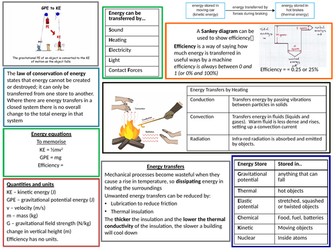 Knowledge Organisers for Edexcel Physics (for combined science) topics