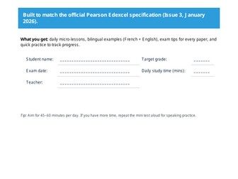 FRENCH EDEXCEL IGCSE 40 PAGE BOOKLET