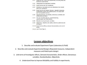 2. Research Methods - Experiment types & Experimental design