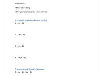 Expanding and Factorising Expressions (Grade 4)