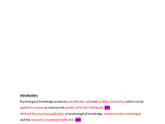 Issues and debates - 3. Applications - Use of psych knowledge - MODEL ANSWER 2025