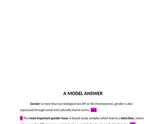 Issues and debates 4.1. Gender - MODEL ANSWER