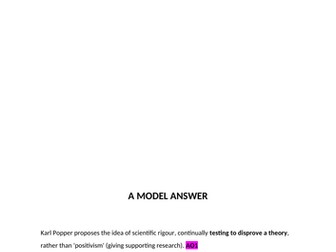 Issues and Debates 7. Science - MODEL ANSWER