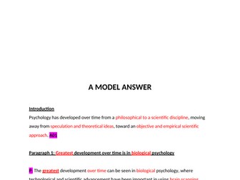 Issues and Debates 8. Decades (time) - MODEL ANSWER 2025