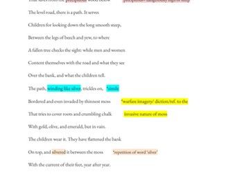 "The Path" by Edward Thomas: A / AS LEVEL ENGLISH LITERATURE analysis
