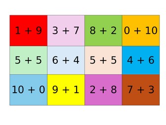 Number Bonds to 10 cube building grid