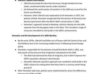How successful was Honecker in developing a distinct identity for GDR during the years 1971-85.