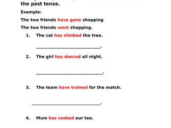 Present and past tense KS2