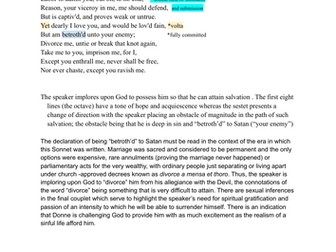 "Batter my heart, three- personed god" A/AS Level English Literature