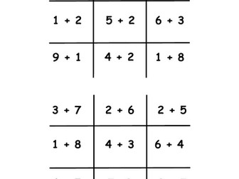 Mental Addition Tic-tac-toe