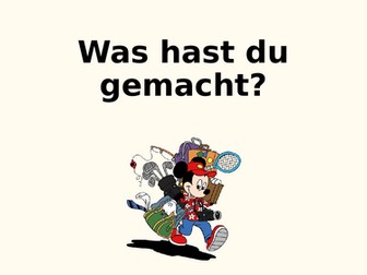 Holidays - talking about what you did (past tense) - German