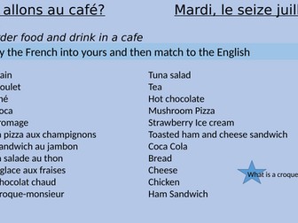 Eating out lesson - French
