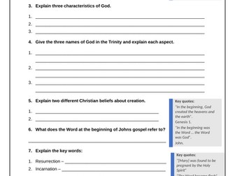 GCSE RS Christianity Beliefs, Teachings & Practices Revision Workbook