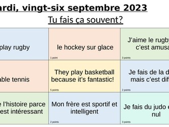 Sport and frequency - French