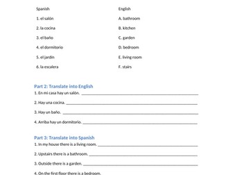 Describing My House Worksheet