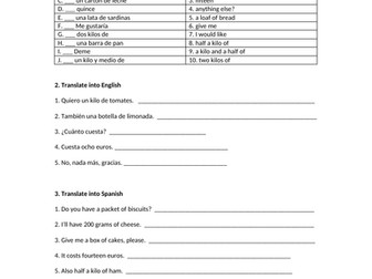 In the Market Worksheet