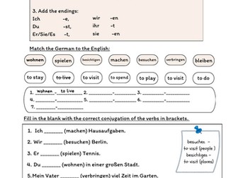 German KS3 - Present/Past/Future Worksheets
