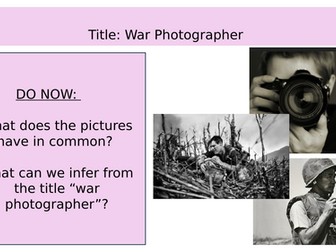 War photographer KS3 - Year 9 lesson