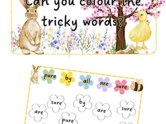 Spring - Tricky Word colouring