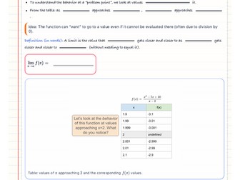 IB Math AI 5.1 - Limits Notes