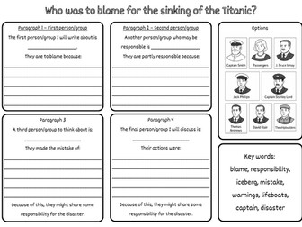 Titanic Writing frame- Who was to blame?