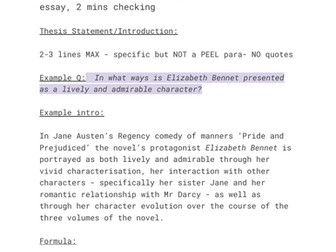 CIE 'Pride and Prejudice': essay structure