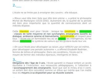 IB - Education - Le role de l'école