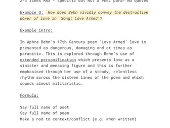 CIE Lit: 'Songs of Ourselves' (seen) poetry essay structure