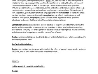 Comprehension Crib Sheet: reminders, hacks, top tips! (suitable 11+, SATs, general comprehension)