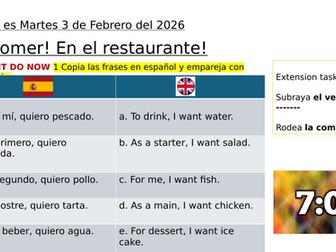 En el restaurante: cultura gastronómica y comunicación en español