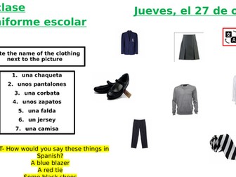 El uniforme- scheme of work