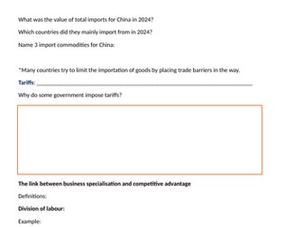 A Level Business Theme 4: 4.1.2 International trade and business growth