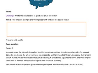 A level business Theme 4: 4.1.4 Protectionism