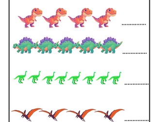 Dino-Count: 1–10 Counting Worksheet