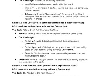 Year 5 Guided Reading - independent activities linked a variety of reading viper and reading gems