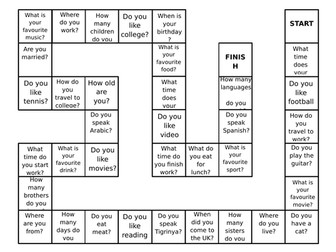 ESOL Entry 1 speaking board game