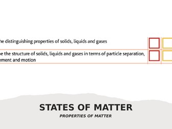 PROPERTIES OF THE STATES OF MATTER