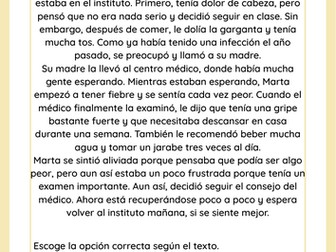 Una enfermedad GCSE reading