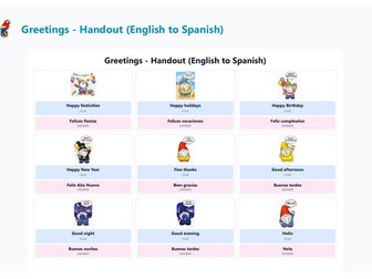 Greetings Handout (English to Spanish) - PollyPuzzles