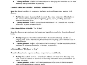 Engaging ideas for health and wellbeing lessons that can be incorporated into PSHE