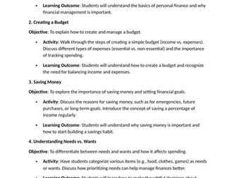 PSHE lesson ideas on "How Do I Look After My Finances?