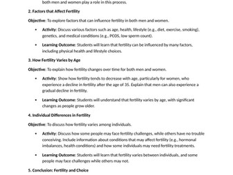 "What is Fertility and How Does it Vary?" - PSHE lesson ideas