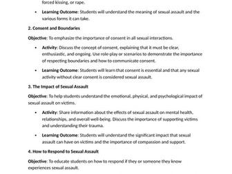 "What is Sexual Assault?" - PSHE lesson ideas