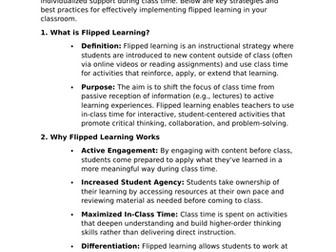 Effective Use of Flipped Learning (CPD Session for Staff)
