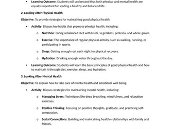 "How Do I Look After My Physical and Mental Health?" - PSHE lesson ideas