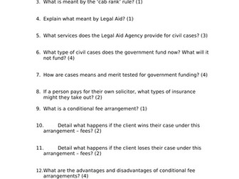 Unit 1 Applied Law Dispute Resolution Learning Aim B Revision