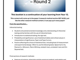 Inferential Statistics - AQA Psychology